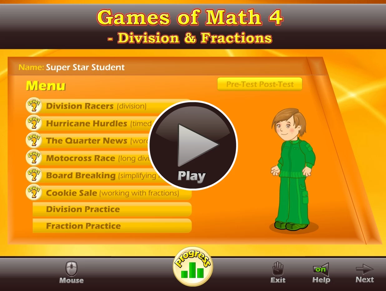 Games of Math 4 - Division & Fractions